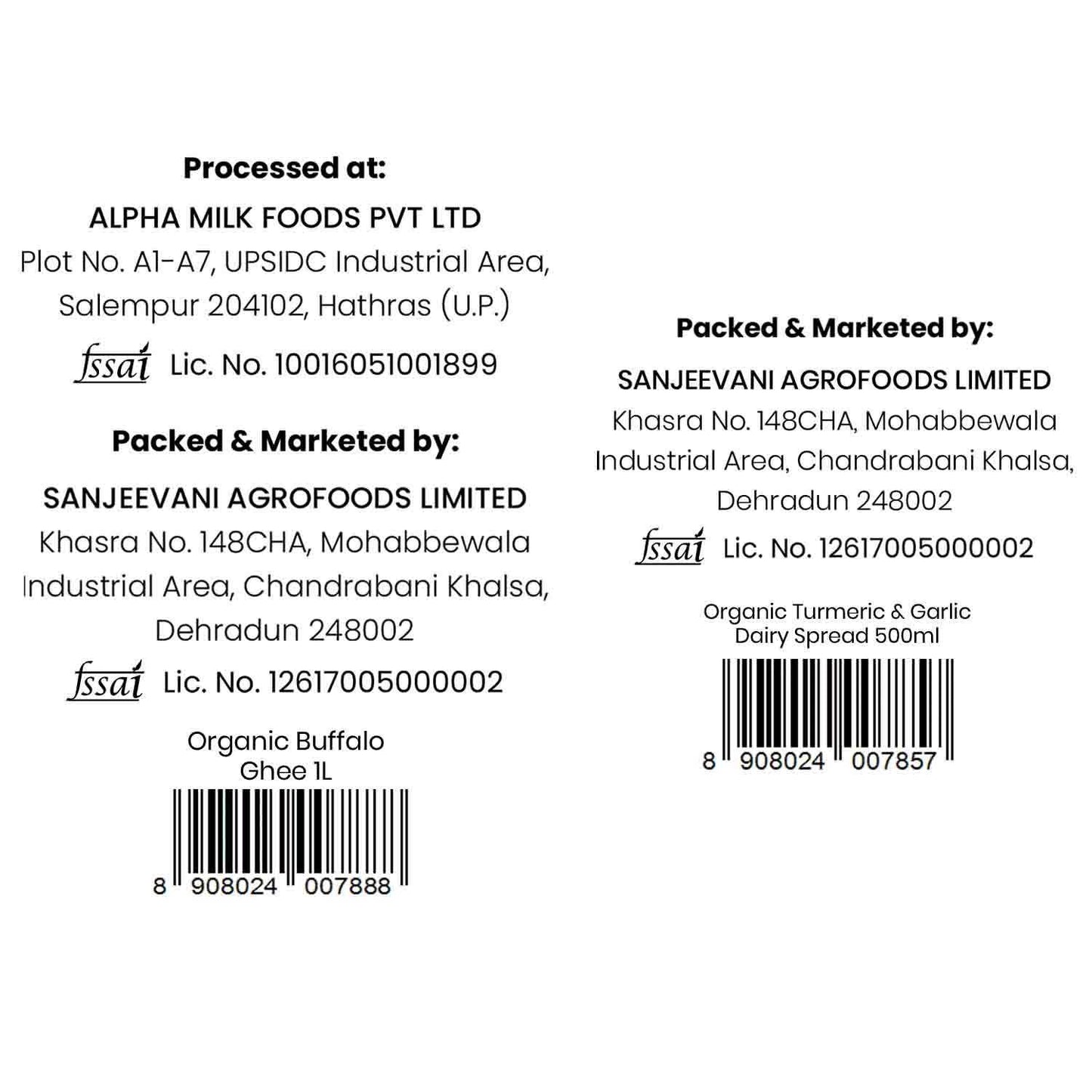 Barsana Magic and Back label of a product with branding and contact information on a white background