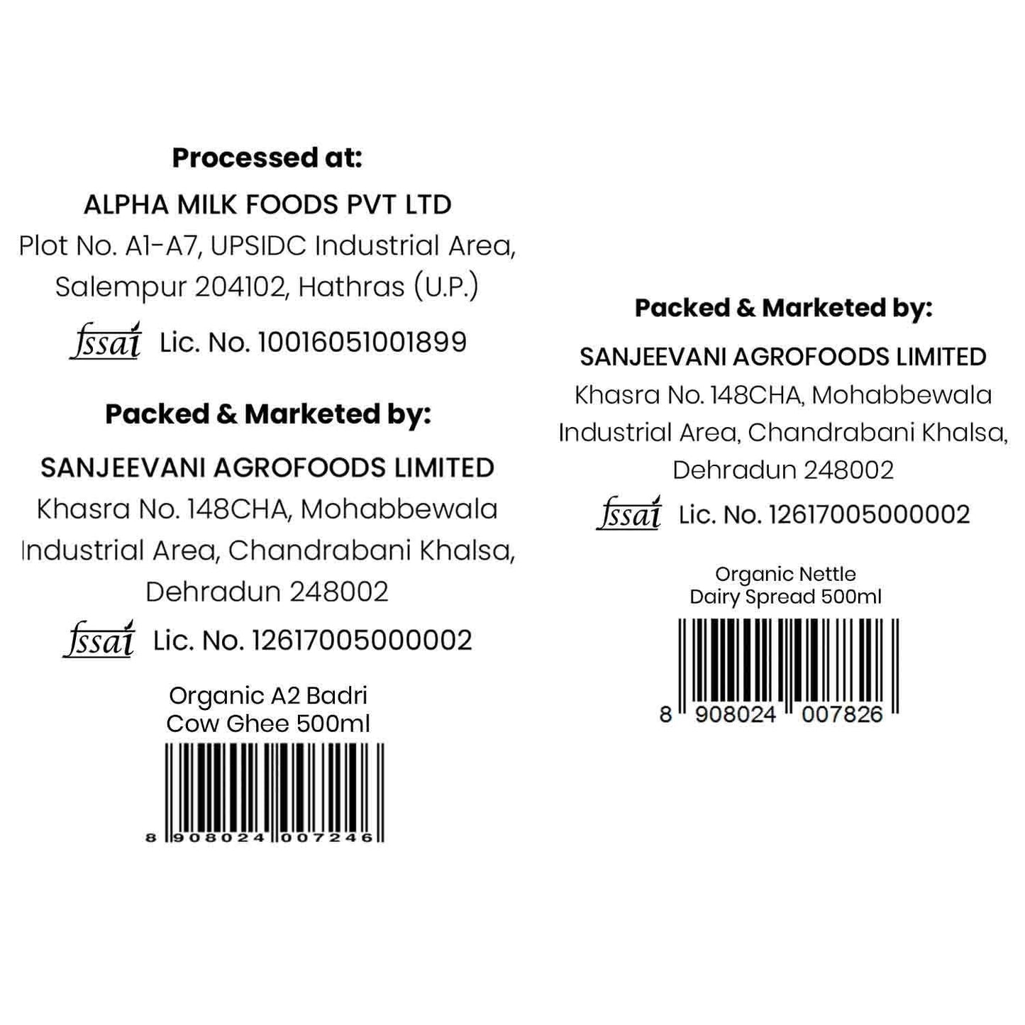 Barsana Magic and Product label with branding and contact information on a white background