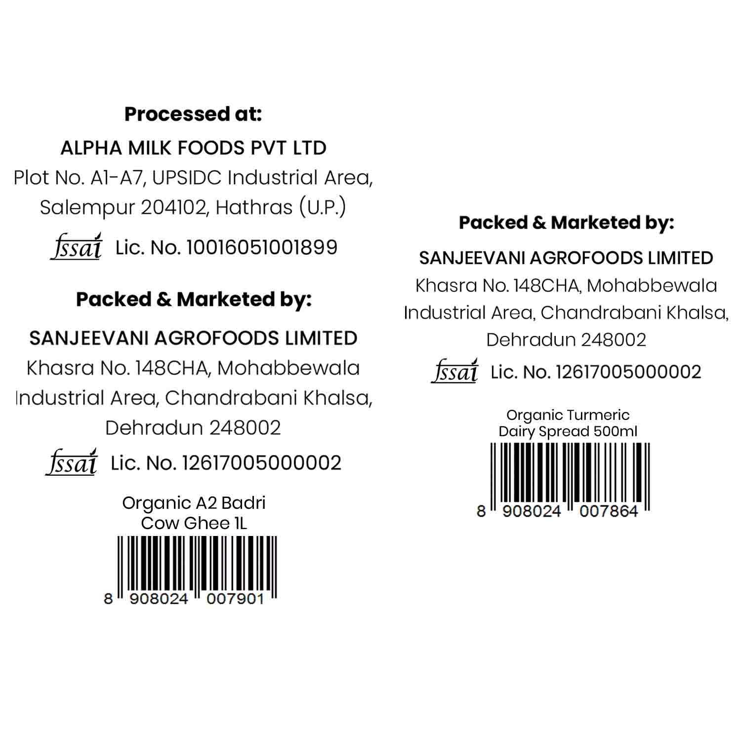 Barsana Magic and Back label of a product with processing and packaging details on a white background