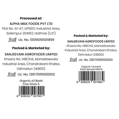 Barsana Magic and Back label of a product with processing and packaging details on a white background