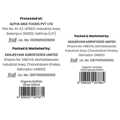 Barsana Magic and Back label of a product with processing and packaging details on a white background