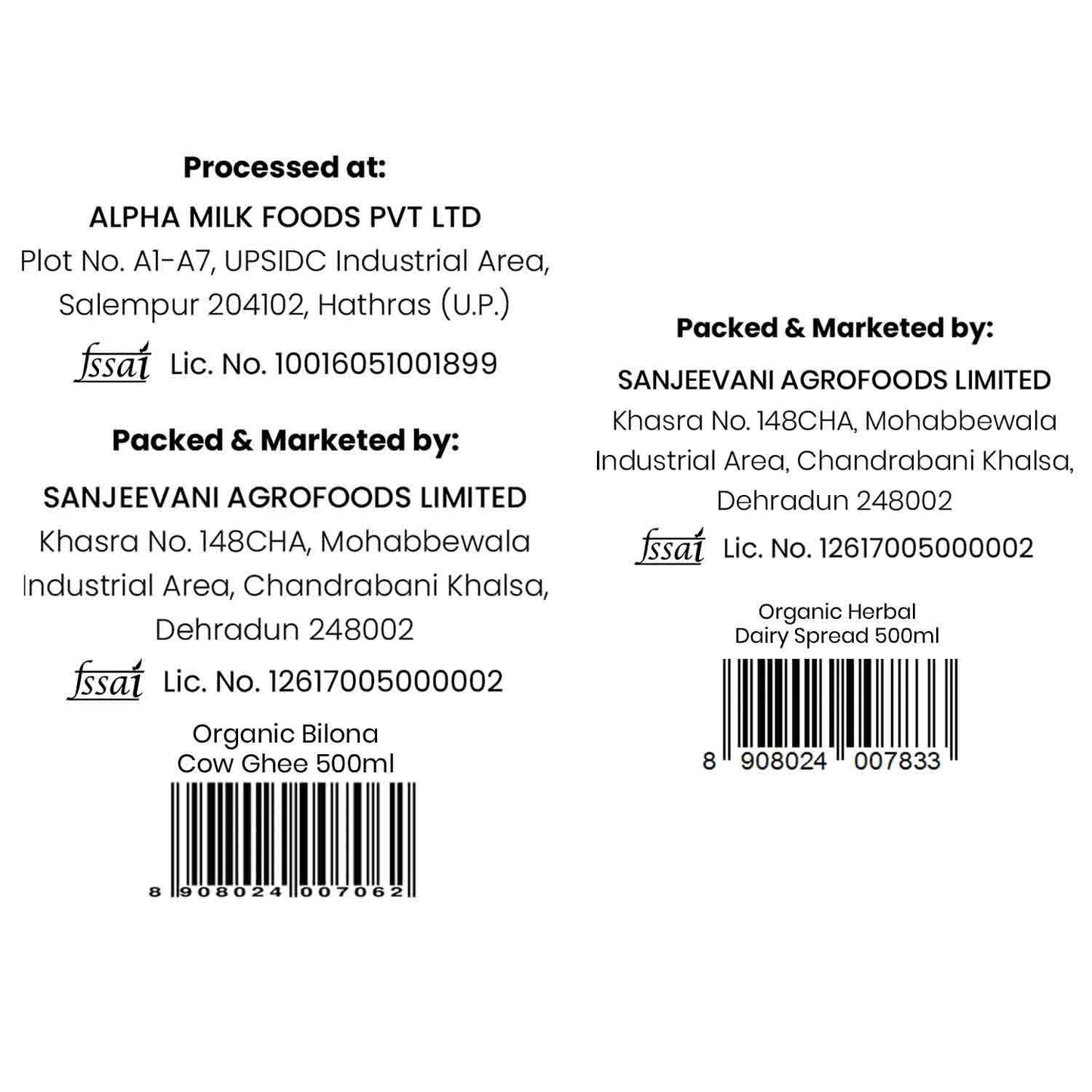 Barsana Magic and Back of a product label with branding and contact information on a white background