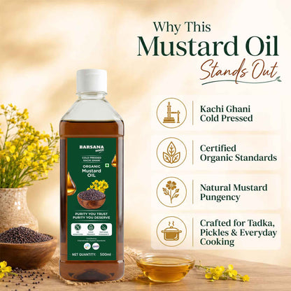 Cold Pressed Kachi Ghani Organic Mustard Oil 500ml