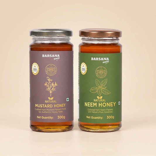Natural Mustard Honey and Neem Honey (Pack of 2)