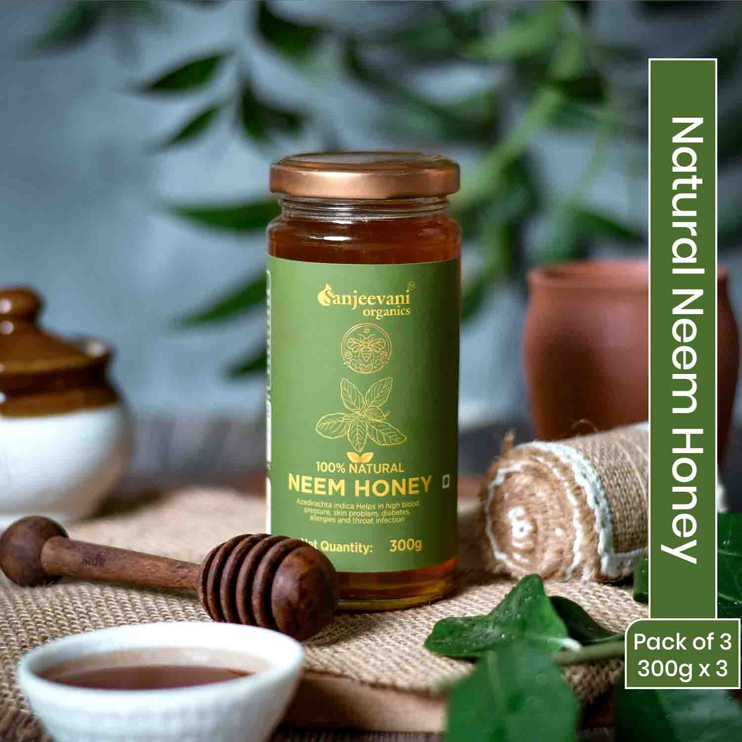Barsana Magic  Natural Neem Honey Pack of 3- 300g each