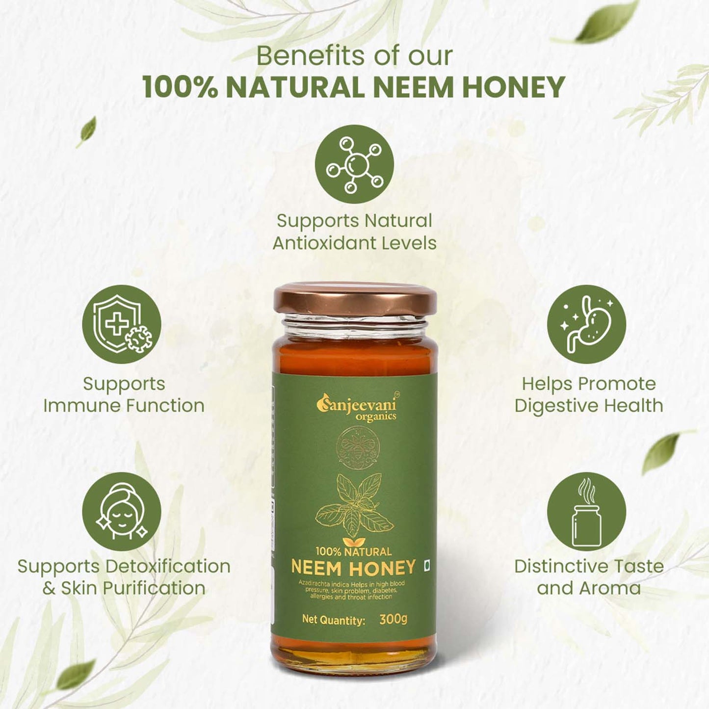 100% Natural Jamun Honey and 100% Natural Neem Honey (Pack of 2)