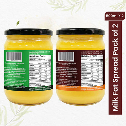 Creamy Organic Nettle and Herbal Milk Fat Spreads in a pack of 2, crafted from grass-fed cow milk with healing herbs.