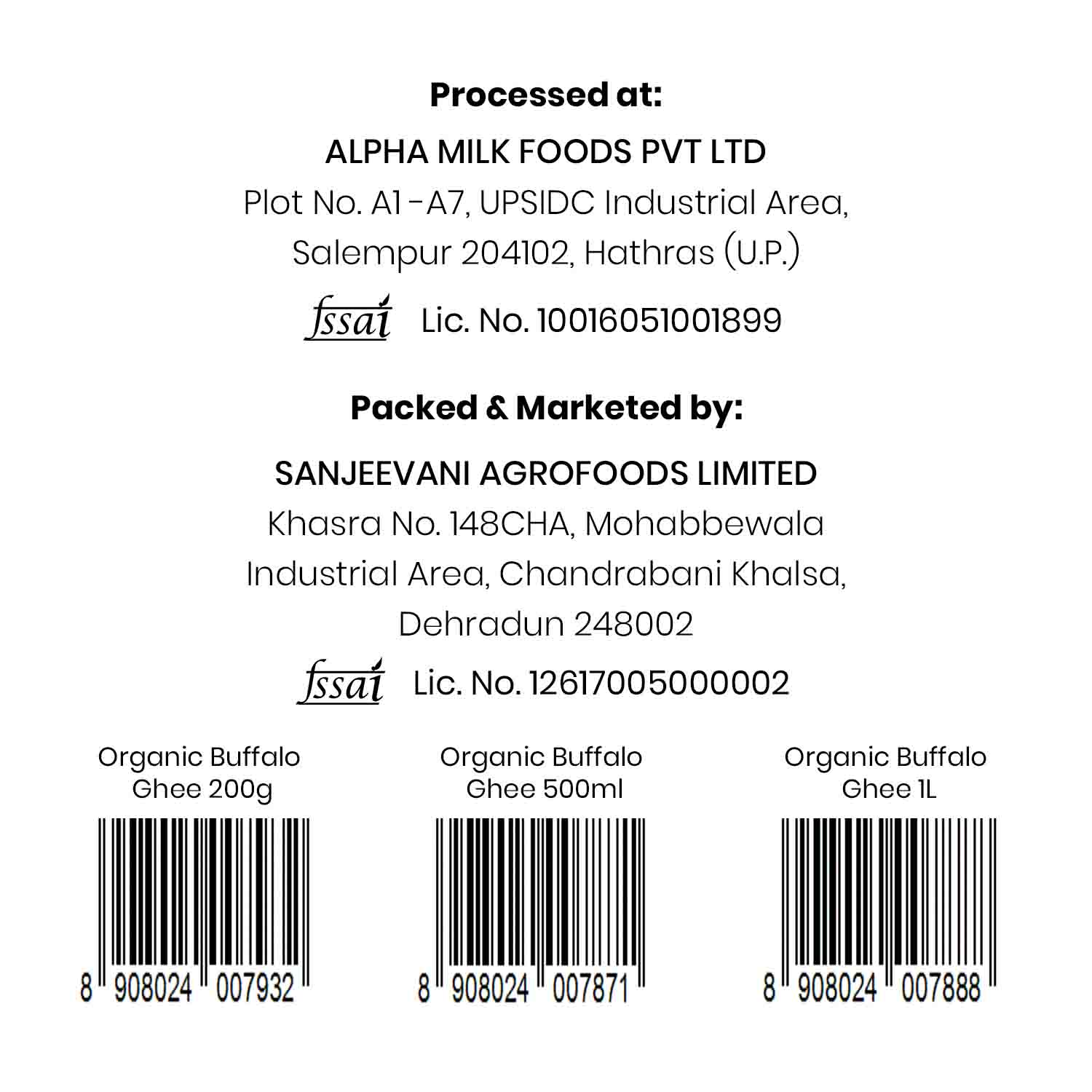 Barsana Magic and Back label of a product with branding and contact information on a white background