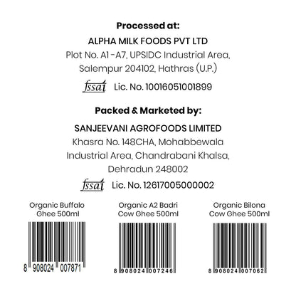 Barsana Magia and Back label of a milk product with branding and contact information on a white background