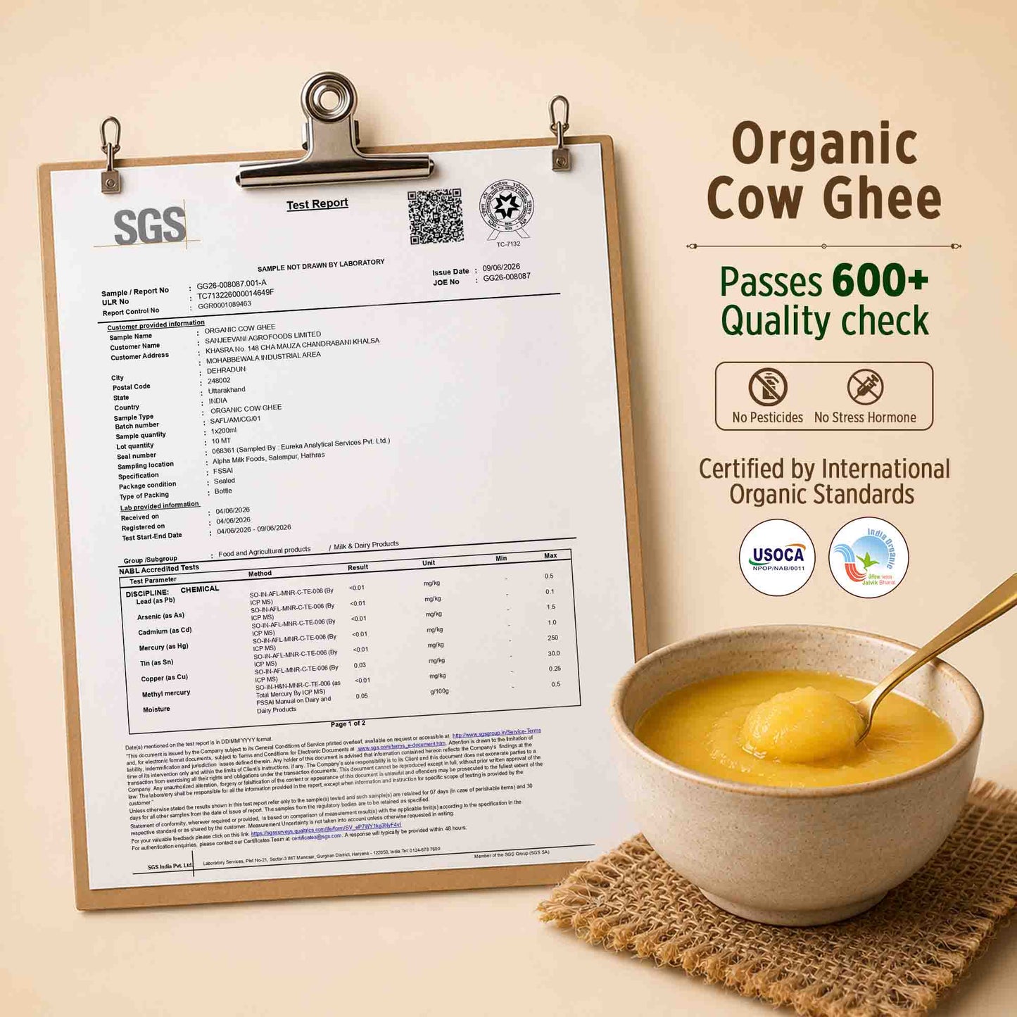 Organic Cow Ghee 500ML