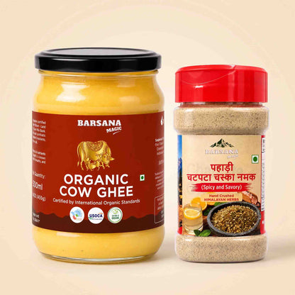 Organic Cow Ghee and Pahadi Chatpata Chaska Combo