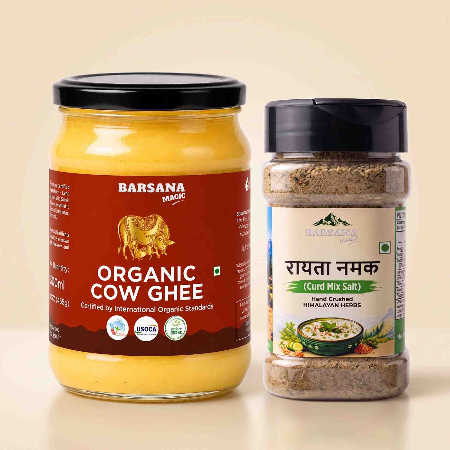 Organic Cow Ghee and Raita Namak Combo