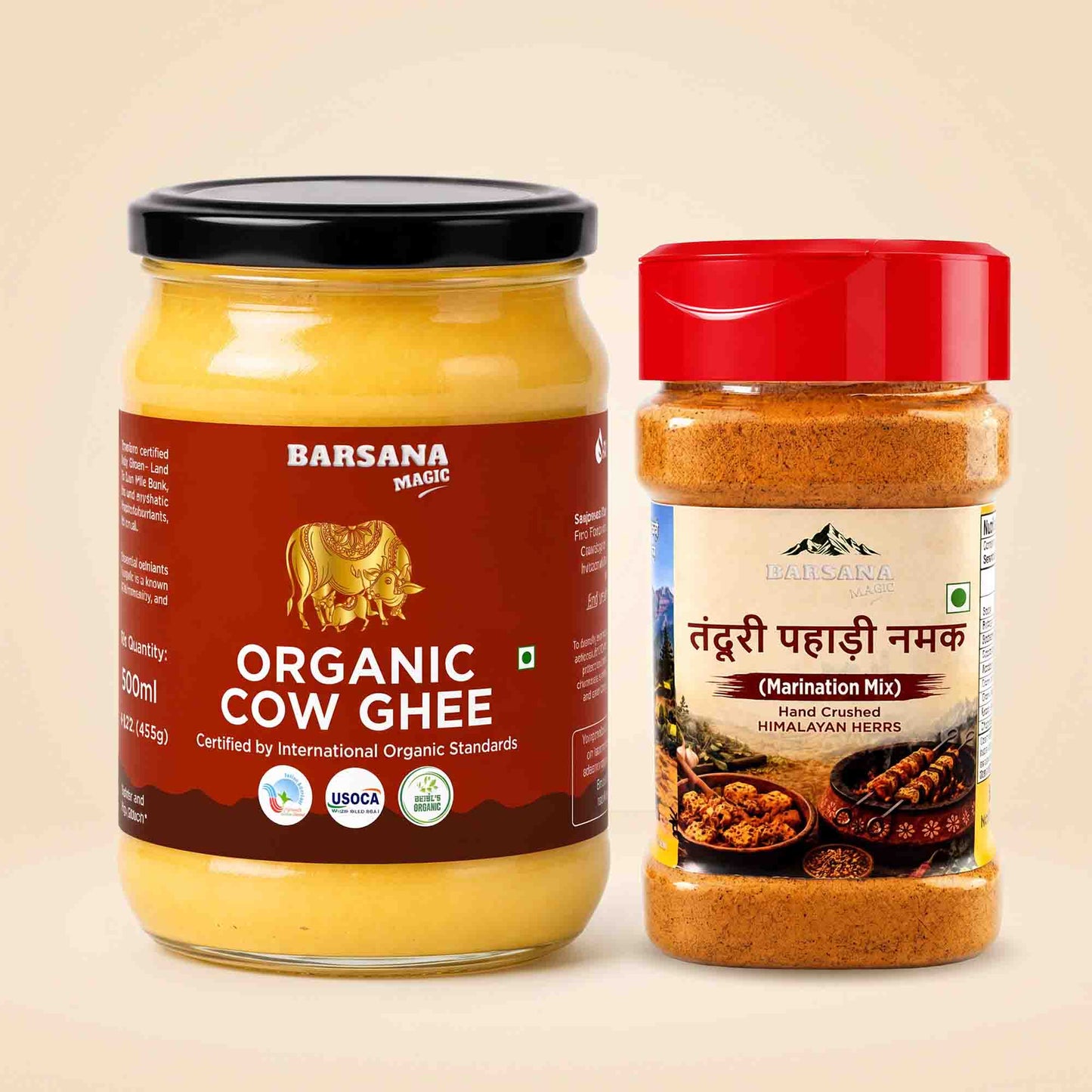 Organic Cow Ghee and Tandoori Pahadi Namak Combo