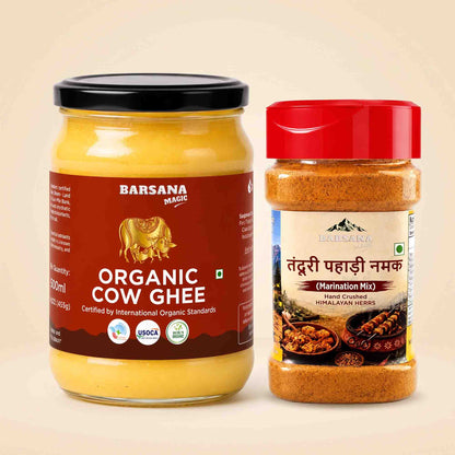 Organic Cow Ghee and Tandoori Pahadi Namak Combo