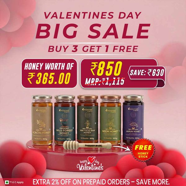 Pick Any Honey 3 at ₹850 | Get 1 Free Honey & 1 Honey Stick