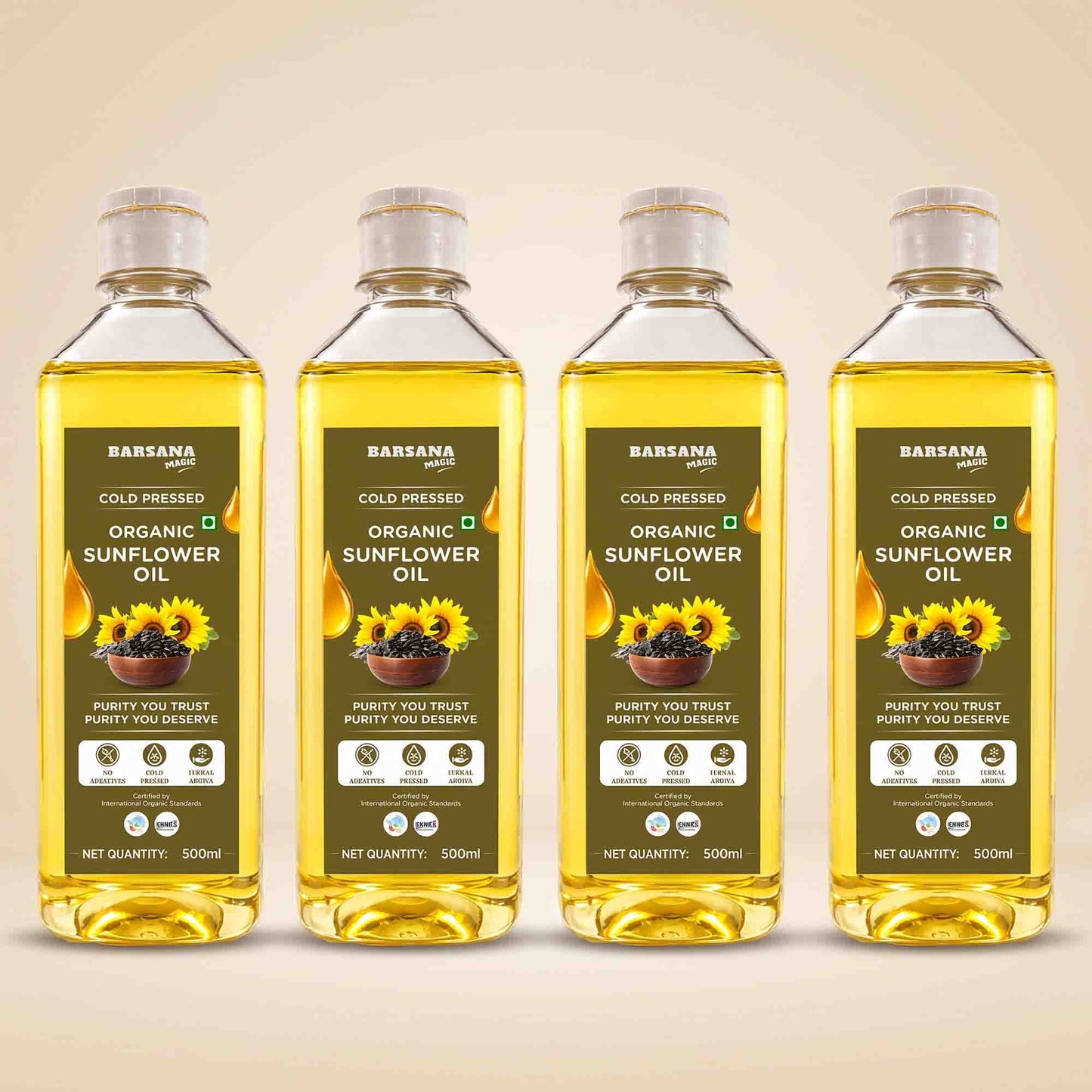 Cold Pressed Sunflower Oil 500ml | Certified Organic