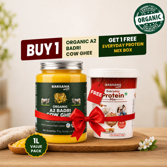 Organic A2 Badri Cow Ghee | Free Everyday Protein Mix