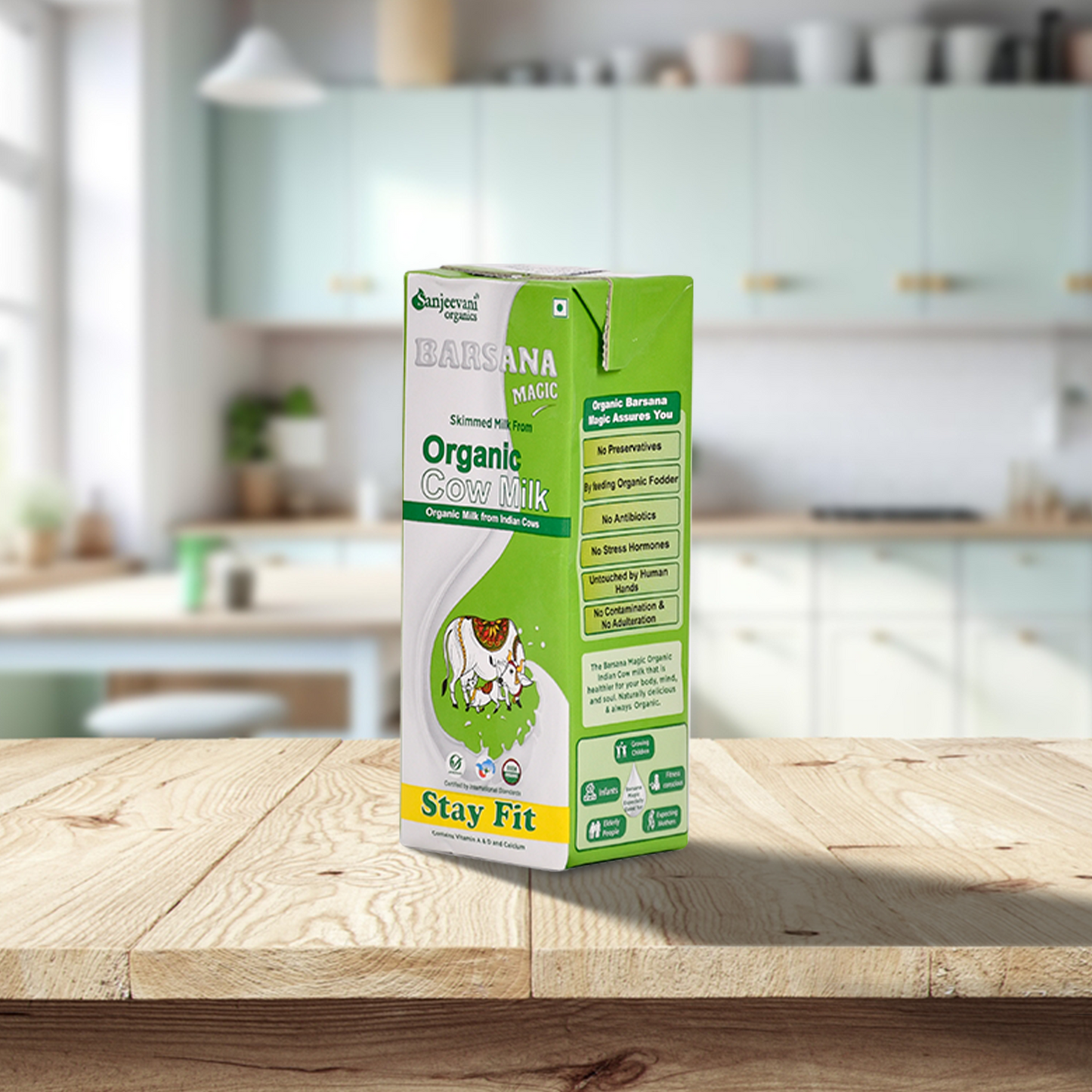 Organic Cow Milk Stay Fit Milk 200ML (24pc. in One Carton Box)