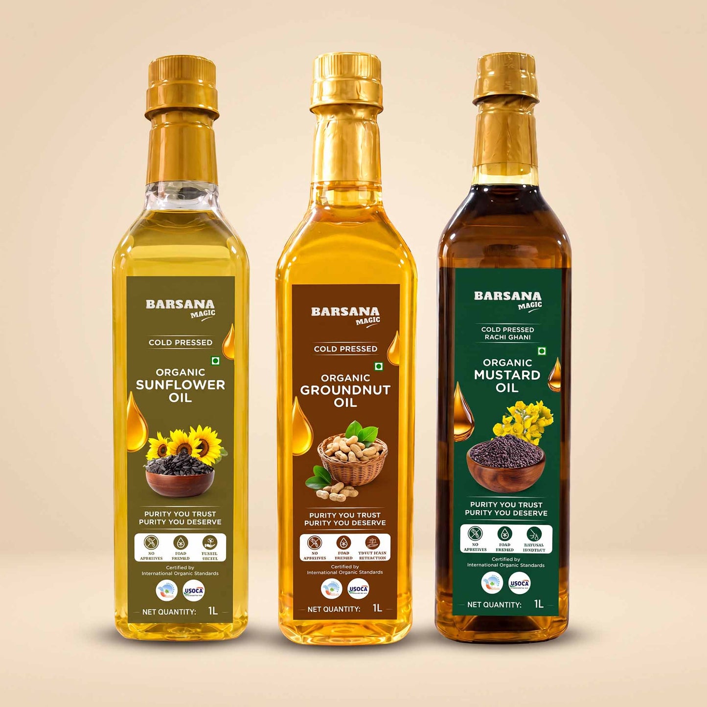 Organic – Sunflower, Mustard & Groundnut Oil Combo