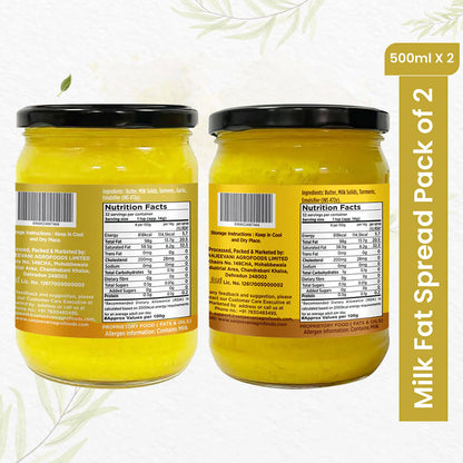 Organic Turmeric & Garlic Milk Fat and Organic Turmeric Milk Fat Spread (Pack of 2)