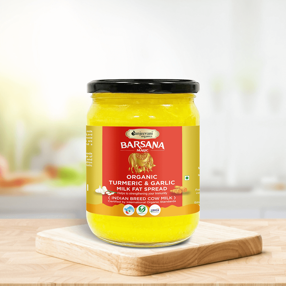 Organic Turmeric & Garlic Milk Fat Spread (500ml)