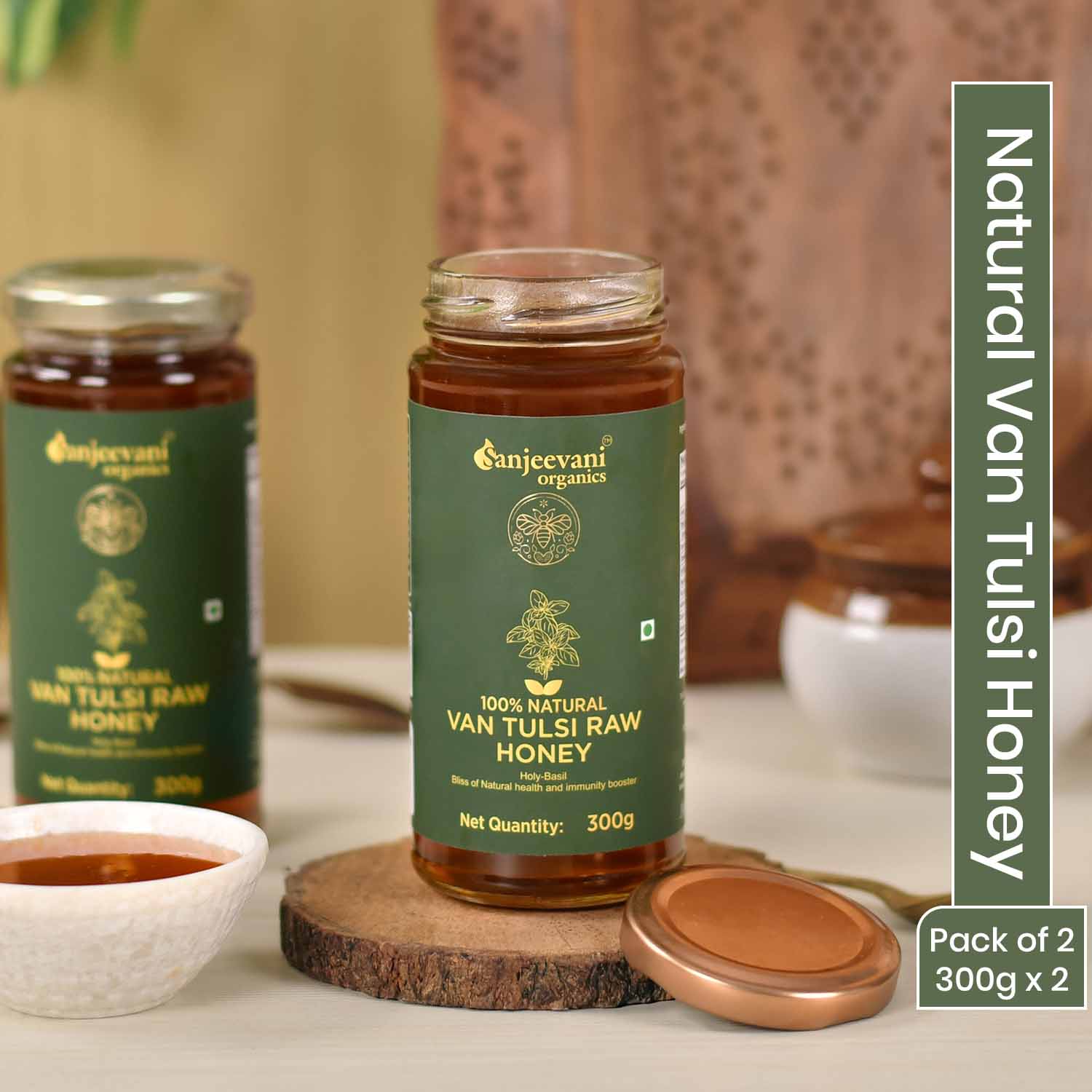 Barsana Magic  Natural Tulsi Honey Pack of 2- 300g each